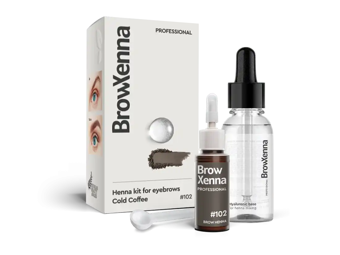 【２個セット】HBL BrowHenna BROW WAXING SYSTEM Brow Henna with Hyaluronic Mixing Base Included | Neutral Brown