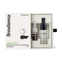 MINI Brow Henna Kit with Hyaluronic Mixing Base Included Limited edition #107 Dark Earth , BrowXenna