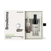 MINI Brow Henna Kit with Hyaluronic Mixing Base Included Limited edition, #102 Cold Coffee, BrowXenna 