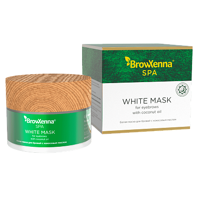 White mask with coconut oil for eyebrows, BrowXenna® SPA