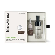 MINI Brow Henna Kit with Hyaluronic Mixing Base Included Limited edition #106 Dust Brown, BrowXenna