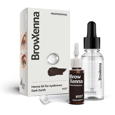 BrowXenna®, Brown #107, Dark earth, 1 vial